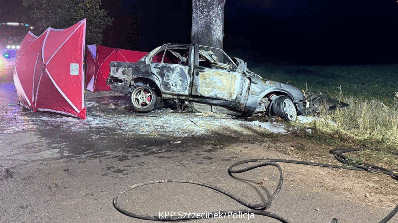 Szczecinek-BMW spłonęły dwie osoby